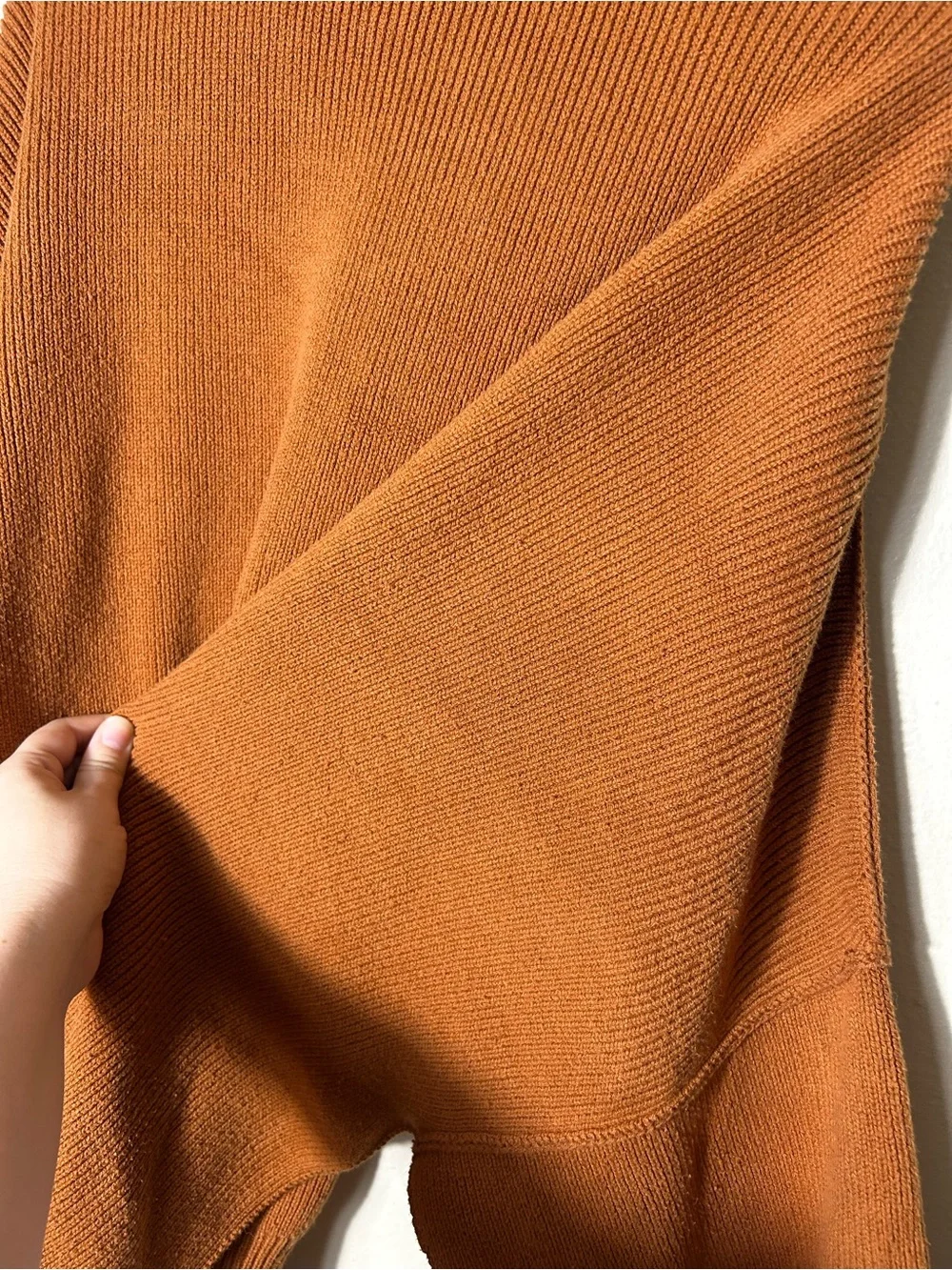 Free people orange brown easy street slouchy oversized sweater womens L